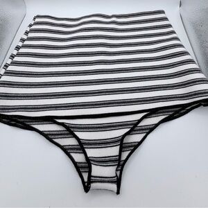 Zara Striped High-Waist Bikini Bottoms